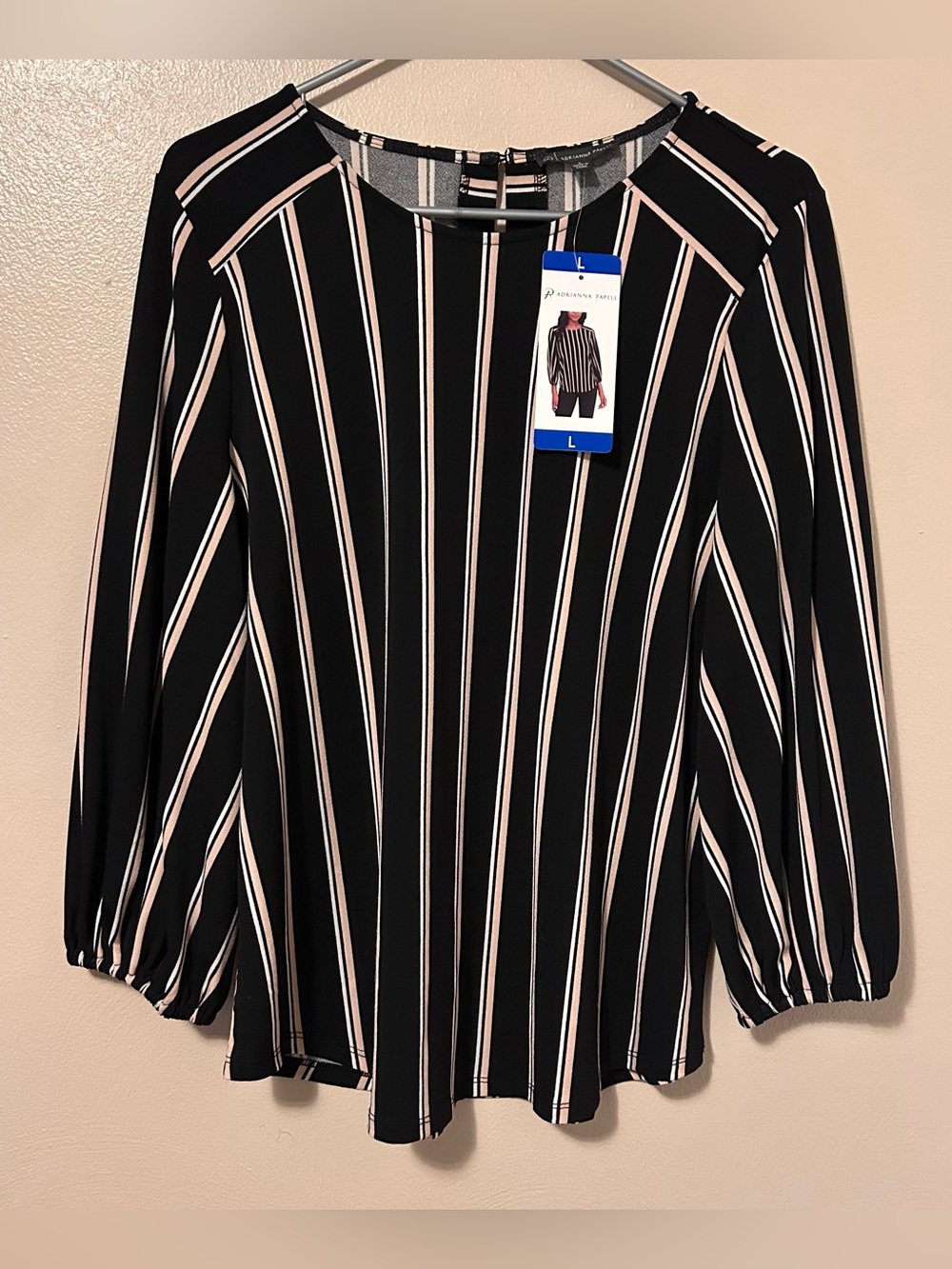 Adrianna Papell Women's 3/4 Sleeve Stretch Soft Blouse